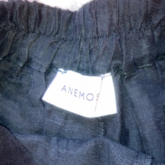 Anemos The High Waist Short Short In Cupro Linen - Black - Size Medium - Picture 6 of 7